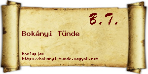 Bokányi Tünde névjegykártya